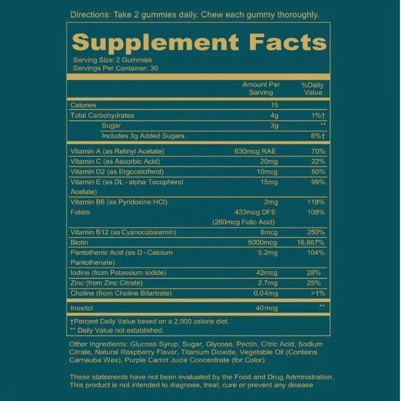 WEEM Hair Skin and Nails Gummies - Supports Healthy Hair - Vegan biotin Vitamins for Women & Men Supports Faster Hair Growth, Stronger Nails, Healthy Skin, Extra Strength